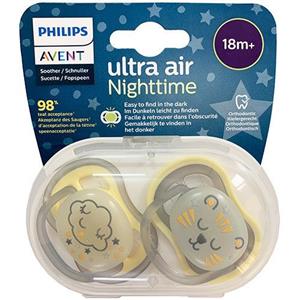پستانک ارتودنسی شب تاب  18 ماه فیلیپس اونت Philips Avent بسته دو عددی  SCF37601