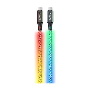کابل شارژر فیلیپس مدل Philips DLC5130C 60W USB C به رنگ RGB طول ۱ متر