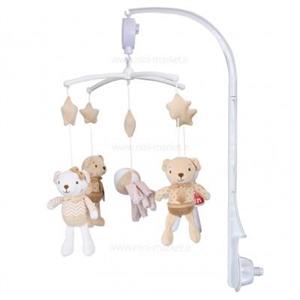 آویز بالای تخت کوکی طرح خرس رنگ کرم babyfun
