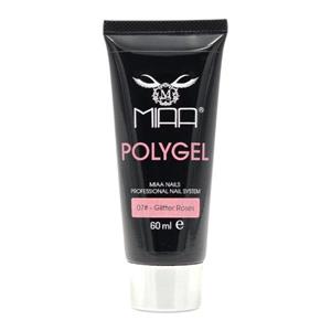 پلی ژل کاشت ناخن میا مدل Glitter rose 07 حجم 60 میلی لیتر