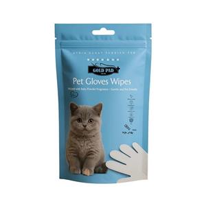 دستکش مرطوب حیوانات بسته 5 عددی گلدپد Gold pad