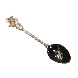 قاشق چایخوری برنجی مدل اسکاتلند و خوشه طرح روکش نقره کد UK1