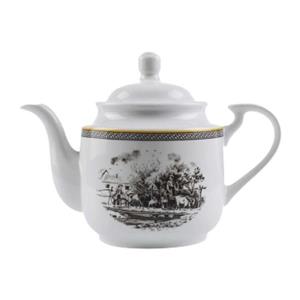 قوری چینی زرین ایران مدل چای استوانه کوچک 3 ویلیج درجه 3 گنجایش 450 میلی‌لیتر