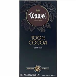 شکلات تلخ 100درصد  واول اکسترا دارک Wawel وزن 80 گرم