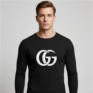 تیشرت آستین بلند مشکی طرح برند گوچی Gucci | استایل اسپرت | کد BR058