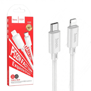 کابل شارژ و انتقال دیتا هوکو مدل X88 | تایپ سی به آیفون (PD 20W) طول ۱ متر - سفید