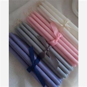 شمع قلمی  20 سانتی دست ساز در بسته های 12 تایی با رنگ بندی متنوع