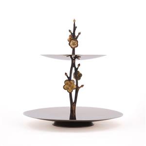 شیرینی خوری - دیس دو طبقه مارینا سایز بزرگ (لبه دار) برند ریتون 