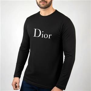 تیشرت آستین بلند مشکی طرح برند دیور Dior | استایل روزمره | کد BR071
