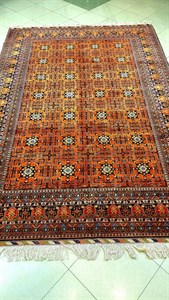 فرش دستبافت کرک مرینوس نقشه بخارایی 200*300درجه1اعلا
