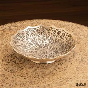 شیرینی خوری کوچک نقره ای طرح قلب 