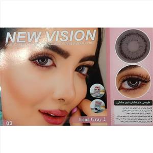 لنز رنگی نیوویژن New vision اورجینال مدل 500 ساعته رنگ Lena gray 2