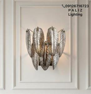 دیوارکوب کریستال برگی (پر) مشکی وارداتی