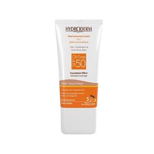 ضد آفتاب کرم پودری بژ طبیعی فاقد چربی 2 در 1 HYDRODERM SPF50