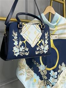 ست کیف و روسری ترلان آبی (S1)