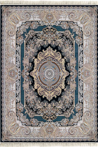 فرش داریوش 1500 شانه کلکسیون مینیاتور کد D1562 زمینه سورمه ای (برجسته)