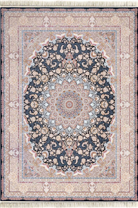فرش داریوش 1500 شانه کلکسیون مینیاتور کد D1530 زمینه سورمه ای (برجسته)