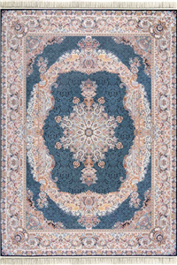 فرش داریوش 1500 شانه کلکسیون مینیاتور کد D1528 زمینه سورمه ای (برجسته)