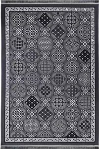 گلیم ماشینی جزیره طرح دانیال زمینه دودی (غیربرجسته)