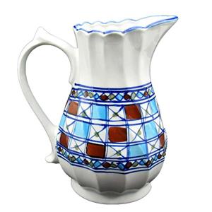 پارچ سفالی میبدمروارید مدل شطرنجی