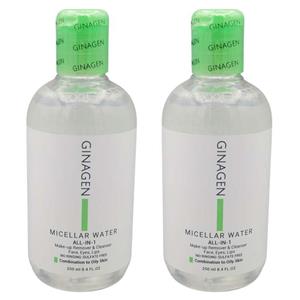 میسلار واتر ژیناژن مدل all in 1 مناسب پوست های چرب حجم 250 میلی‌لیتر مجموعه دو عددی