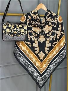 ست کیف و روسری ورساچه طلایی سیااسکارف (B2)