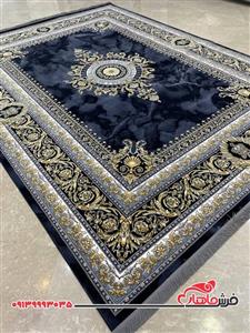 فرش 700شانه تراکم2550 طرح صبا سرمه ای