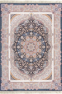 فرش داریوش 1500 شانه کلکسیون مینیاتور کد D1516 زمینه سورمه ای (برجسته)
