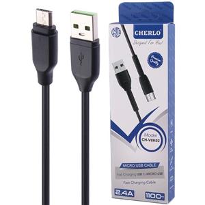 کابل میکرو یو اس بی فست شارژ 2.4 آمپر چرلو CH-V8K02 طول 1.1 متر