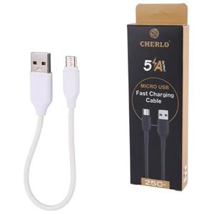 کابل کوتاه میکرو یو اس بی فست شارژ 5 آمپر چرلو CH-V8-SM10 طول 25 سانتی متر