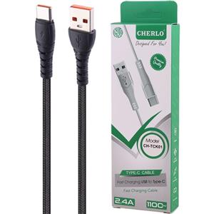 کابل تایپ سی فست شارژ 2.4 آمپر چرلو CH-TCK01 طول 1.1 متر