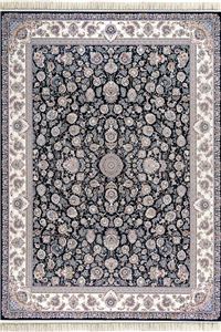 فرش داریوش 1500 شانه کلکسیون مینیاتور کد D1523 زمینه سورمه ای (برجسته)