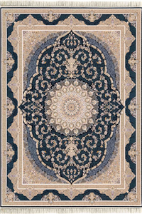 فرش داریوش 1500 شانه کلکسیون مینیاتور کد D1566 زمینه سورمه ای (برجسته)