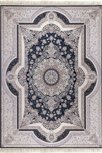 فرش داریوش 1500 شانه کلکسیون مینیاتور کد D1547 زمینه سورمه ای (برجسته)