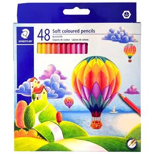 مداد رنگی 48 رنگ استدلر مدل Soft coloured pencils طرح بالنها کد 143C48LJ 4cf