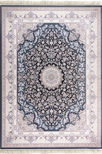 فرش داریوش 1500 شانه کلکسیون مینیاتور کد D1518 زمینه سورمه ای (برجسته)