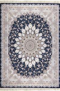 فرش داریوش 1500 شانه کلکسیون مینیاتور کد D1541 زمینه سورمه ای (برجسته)