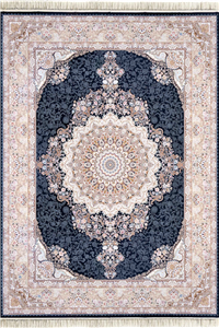 فرش داریوش 1500 شانه کلکسیون مینیاتور کد D1538 زمینه سورمه ای (برجسته)