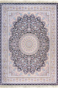 فرش داریوش 1500 شانه کلکسیون مینیاتور کد D1519 زمینه سورمه ای (برجسته)
