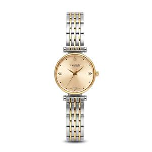 ساعت مچی زنانه آی واچ اورجینال ژاپن نقره ای طلایی مدل 190228L