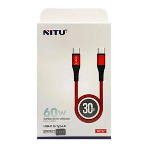 کابل Type-C به Type-C نیتو (Nitu) مدل NC37 طول 30 سانتیمتر 60 وات
