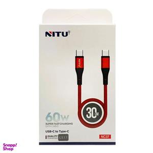 کابل Type-C به Type-C نیتو (Nitu) مدل NC37 طول 30 سانتیمتر 60 وات