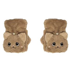 دستکش دخترانه مدل پولیشی طرح گربه ملوس کد 9150026