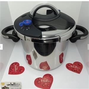 زودپز 7 لیتری فوما ژاپن، اورجینال با درب کلیپسی و یک درب پیرکس و سبد بخار پز و دسته های تاشو بسیار ایمن، پسکرایه