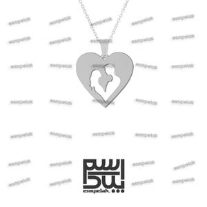 آویز زوج قلب (استیل، رنگ ثابت) کد 40676