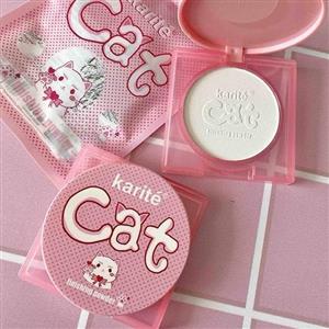 پودر فیکس فشرده سفید کیوت فانتزی کت گربه پیشی بدون پد پینترستی تثبیت کننده آرایش 