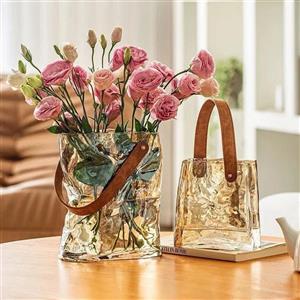 گلدان پیرکس دسته چرم