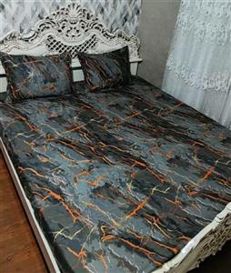 کاور تخت کش دوزی شده  دو نفره طرح سنگ مرمر کد 300 برند خوشنام هگمتان
