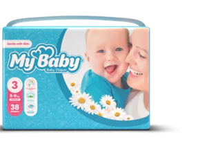 پوشک مای بیبی (My Baby) مدل آبی سایز 3 بسته 38 عددی