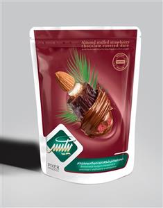آجیل و شکلات خوری خرما شکلاتی مغزدار توت فرنگی پیکسر-250 گرم 